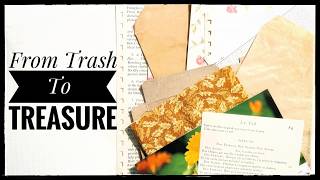 How To Create A Junk Journal Using Fabric, Book Pages and A Food Box - Repurpose