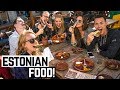 ESTONIAN FOOD! - Bear & Boar Sausage + Elk Pies and Marzipan! (Americans Try Estonian Food)