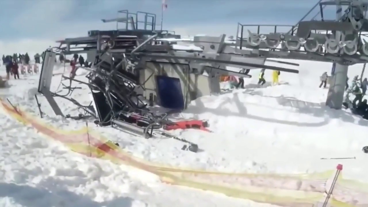 Ski Lift goes backwards (original) YouTube