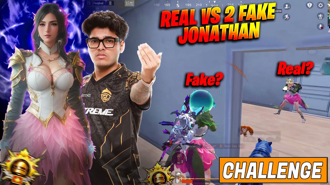 😱 OMG !! MrCyber BECAME JONATHAN GAMING BUT 2 FAKE JONATHAN CHALLENGED HIM IN BGMI