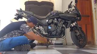 Bandit 650 S Trocando Escapamento Original Por Akrapovic Só O Cano