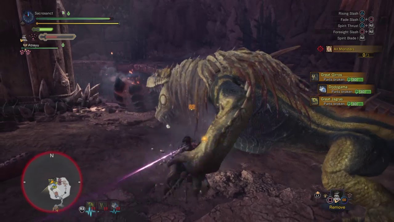 Monster Hunter World: Triple Threat Throwdown  2'1 [Divine Slasher Longsword]