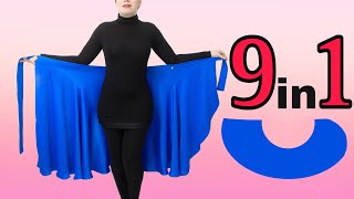 картинка: Сделайте 1 очень простую юбку и носите 9 разными способами!❤️