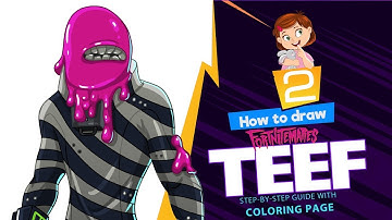 How to draw Teef | Fortnitemare step-by-step drawing tutorial with coloring page