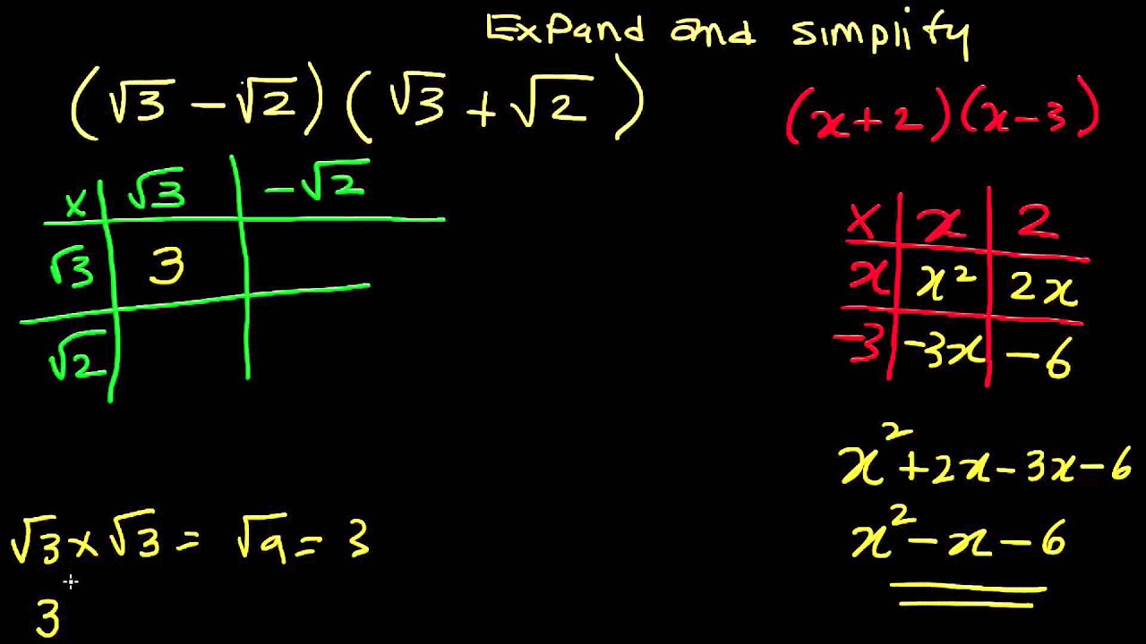 algebra-expanding-two-brackets-involving-surds-youtube