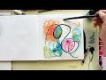 Painting an abstract in the sketchbook
