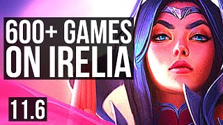 IRELIA vs PANTHEON (TOP) | 12/1/4, 6 solo kills, Legendary, 600  games | EUW Challenger | v11.6