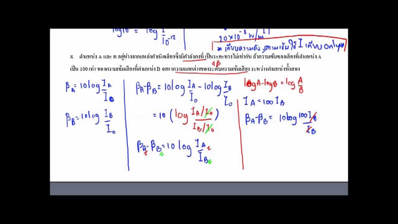 ฟิสิกส์ สรุป เสียง part1:ความเข้มเสียง,ระดับความเข้มเสียง