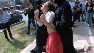 Women forcefully milked in the street (269life animal rights performance)