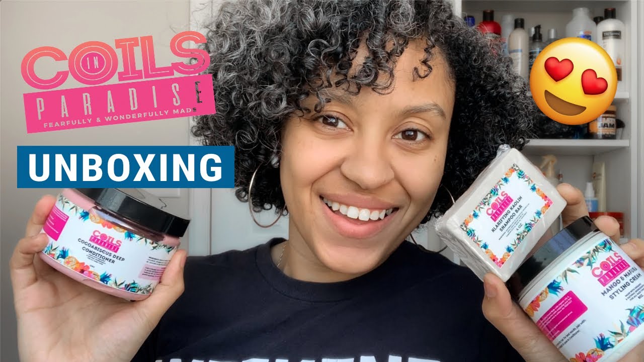 Unboxing Coils In Paradise Natural Grey Hair Products For Curly