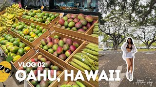 oahu, hawaii vlog 2🥥 (oahu fruit market, foodland farms, rainy day activities) | letitia's 2024