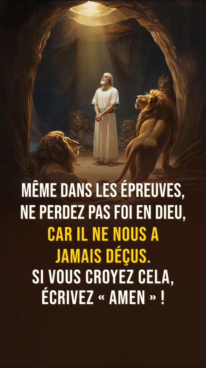 Même dans les épreuves, ne perdez pas foi en Dieu, car Il ne nous a jamais déçus.