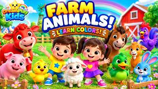 Farm Animals Colors Song 🌈🐄 | Learn Colors with Farm Animals | Kids Songs | DreamPlay Kids screenshot 2