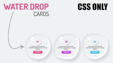 CSS Water Drop Cards UI with Hover Effects