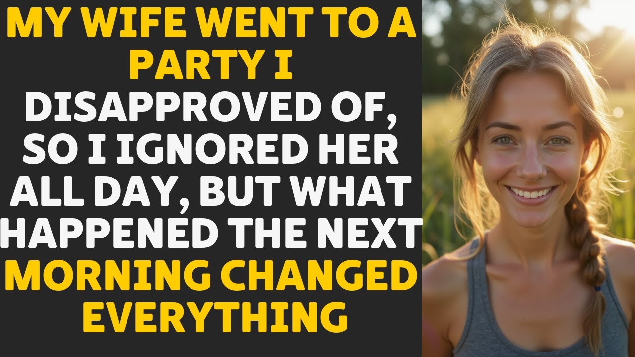 My wife went to a party alone, and when she came back, everything was ...