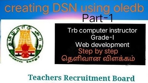 Trb computer instructor Grade-I/Web development/connecting with databases/Ramkiya-Way.,MSc.,med