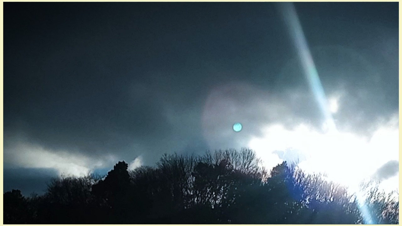 Silent Day Sky with Moon and Moving Clouds