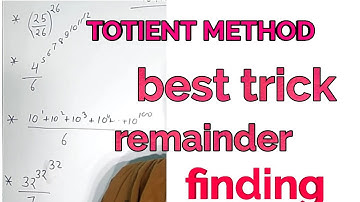 totient method for remainder finding | totient method in hindi | remainder finding of power digit