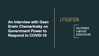Marc alexander, a member of the litigation section executive committee
and mediator at alvaradosmith apc, interviews dean erwin chemerinsky,
uc...