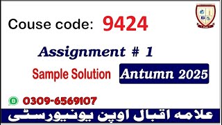 Aiou 9424 assignment 1 Autumn 2025 solutions @picksPK