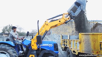 Agribull with Booster Bucket on Sonalika handling Building Material