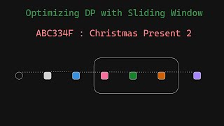 Optimizing DP with Sliding Window : Atcoder Beginner Contest 334 F : Christmas Present 2