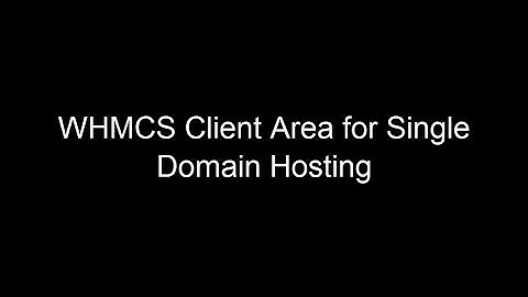 WHMCS Client Area for Single Domain Hosting