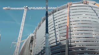 Así se construye la fachada del estadio Santiago Bernabéu
