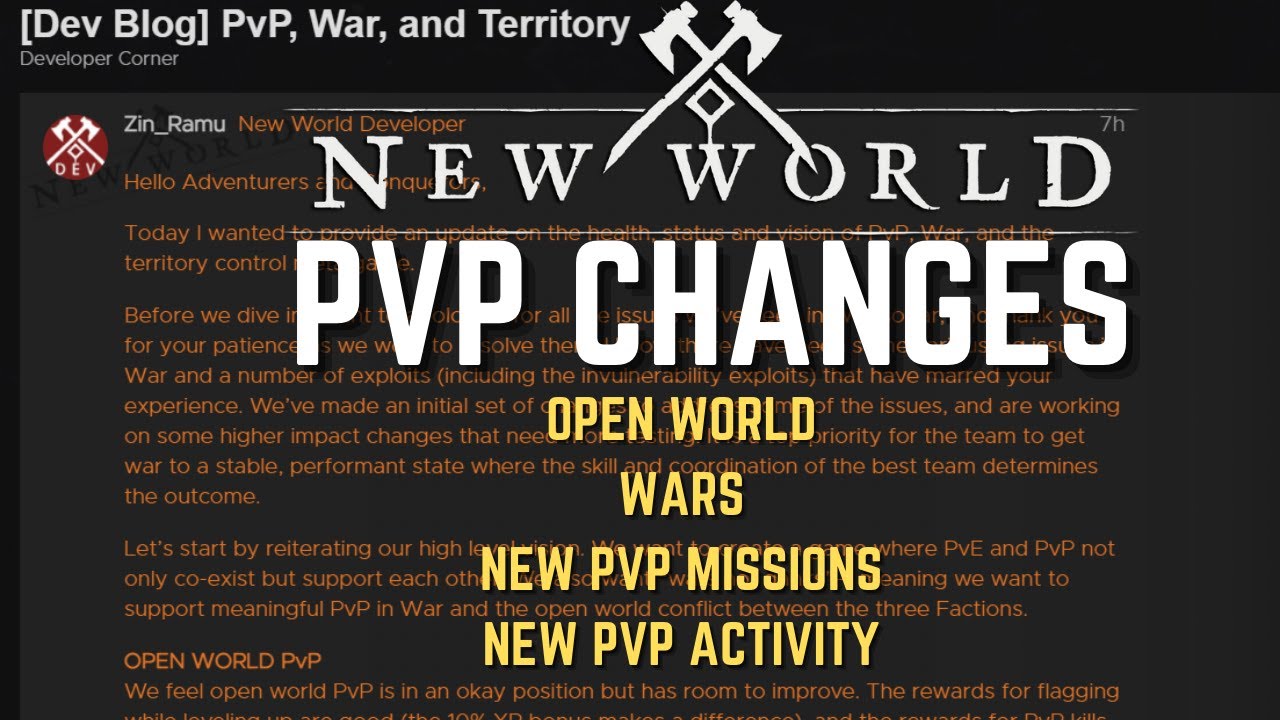 PvP Changes COMING! New World YouTube