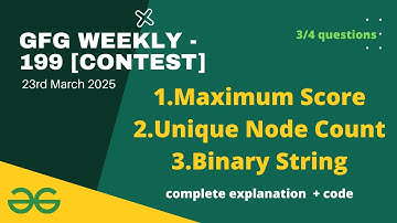 🔴LIVE | GFG Weekly 199 Coding Contest Live [Rated Contest] | GFG #coding #gfg #live