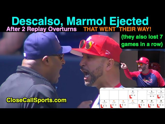 E45-6 - Oliver Marmol & Alan Porter Argue After Replay That Helped Oli's Team, Descalso Ejected Too class=