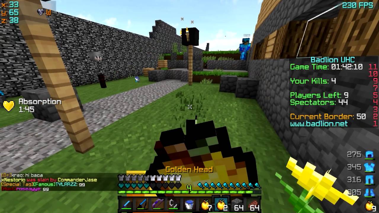 Badlion Uhc NA Championship game fights/clips