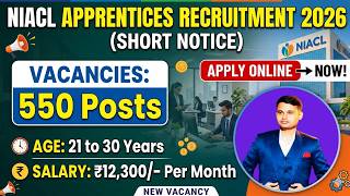 NIACL Apprentice Recruitment 2026 | 550 Posts, Salary, Age Limit | NIACL Apprentice Online Form 2026