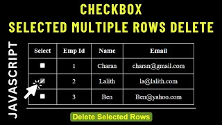 Checkbox Selected Checked Table Rows Delete