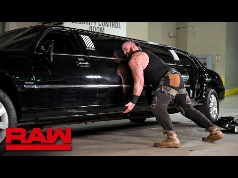 Furious Braun Strowman pushes over Mr. McMahon's limousine: Raw, Jan. 14, 2019