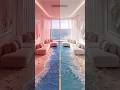 THIS DOUBLE FLOOR IS PARADISE! 😱 Pink Sand Ocean vs White Sand Ocean Epoxy Luxury Floor 🏖️🌊 #shorts