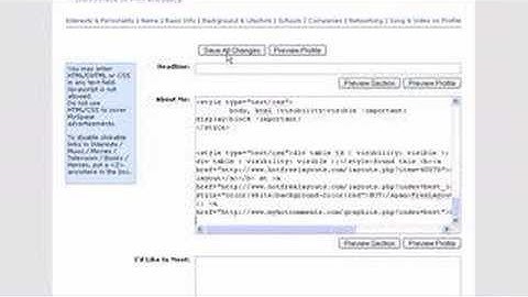 Myspace Help Video - layout