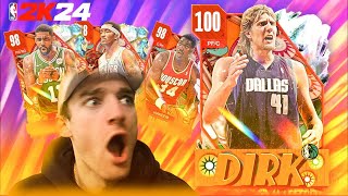 I went for 100 overall Dirk and ended up with an INSANE pack opening