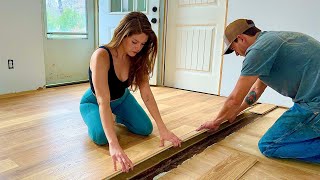 Installing Floors in Our OFF Grid Shipping Container House w/ No Experience