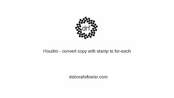 Houdini: Copy Stamp Node convert To For-Each