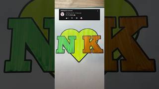 Alphabet N ❤️K letter Colouring #art #logo #drawing #ytshorts #trending #colors