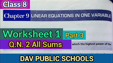DAV class 8 maths chapter 9 worksheet 1 Q.N. 2 All Sums