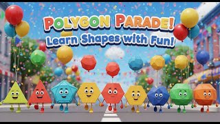 Poly The Polygon | Leran the Polygon shapes with me  | Come with me to the Polygon Parade