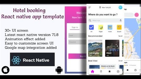 React native hotel booking app template - UI kit