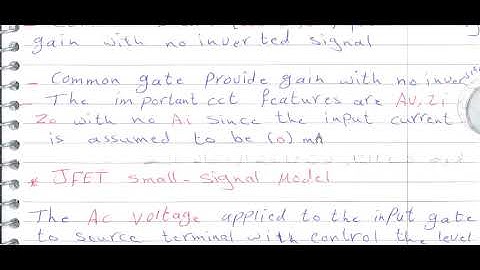 17 -  JFET Small Signal Model
