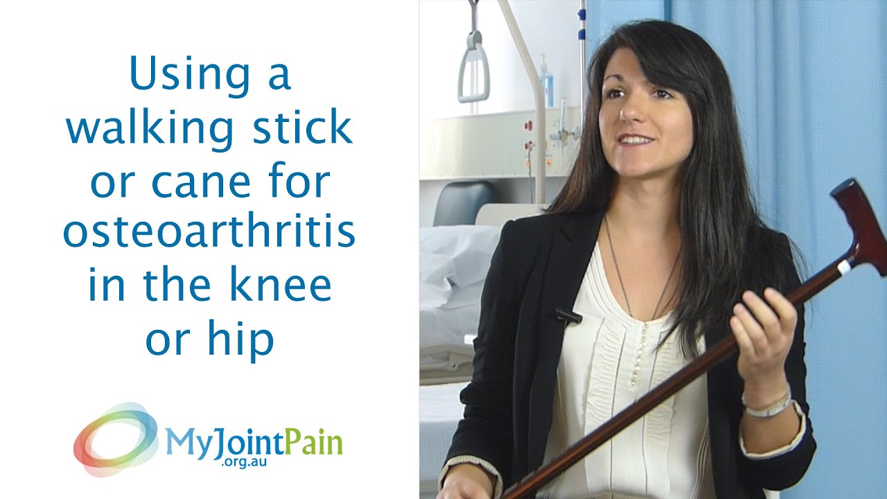 Using a walking stick or cane for osteoarthritis in the knee or hip