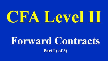 CFA Level II- Forward Contracts-  Part I ( of 3)