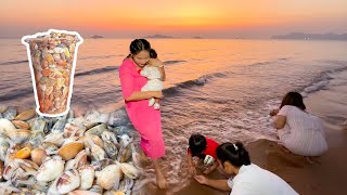 Mommy Sros teach how to find tiny ocean clams, make food with it | Family dinner, Cooking with Sros