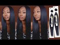 MIDDLE PART QUICK WEAVE WITH LEAVE OUT FT. Shake N Go Organique STRAIGHT SYNTHETIC HAIR + REVIEW.