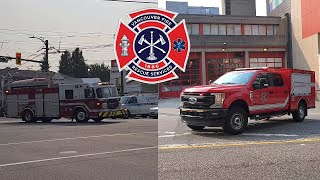 Vancouver Fire Engine 14 \& Rescue 2 Responding